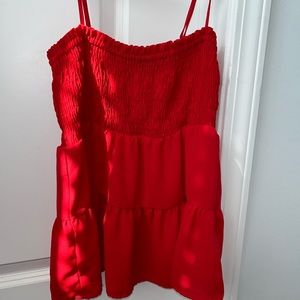 Red Flowy Tank Top